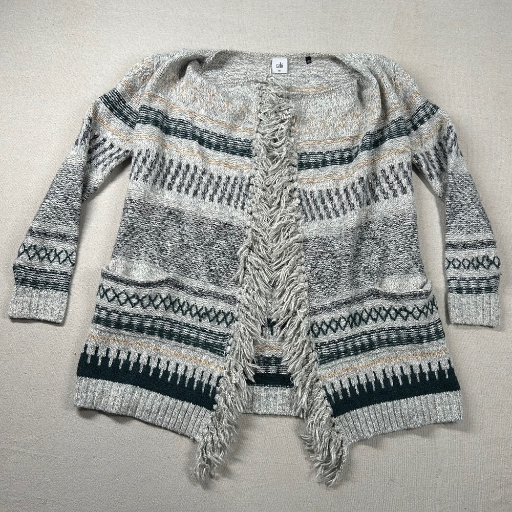 Cabi Sweater Womens XS Cotton Acrylic Duster Open Front Cardigan Cozy